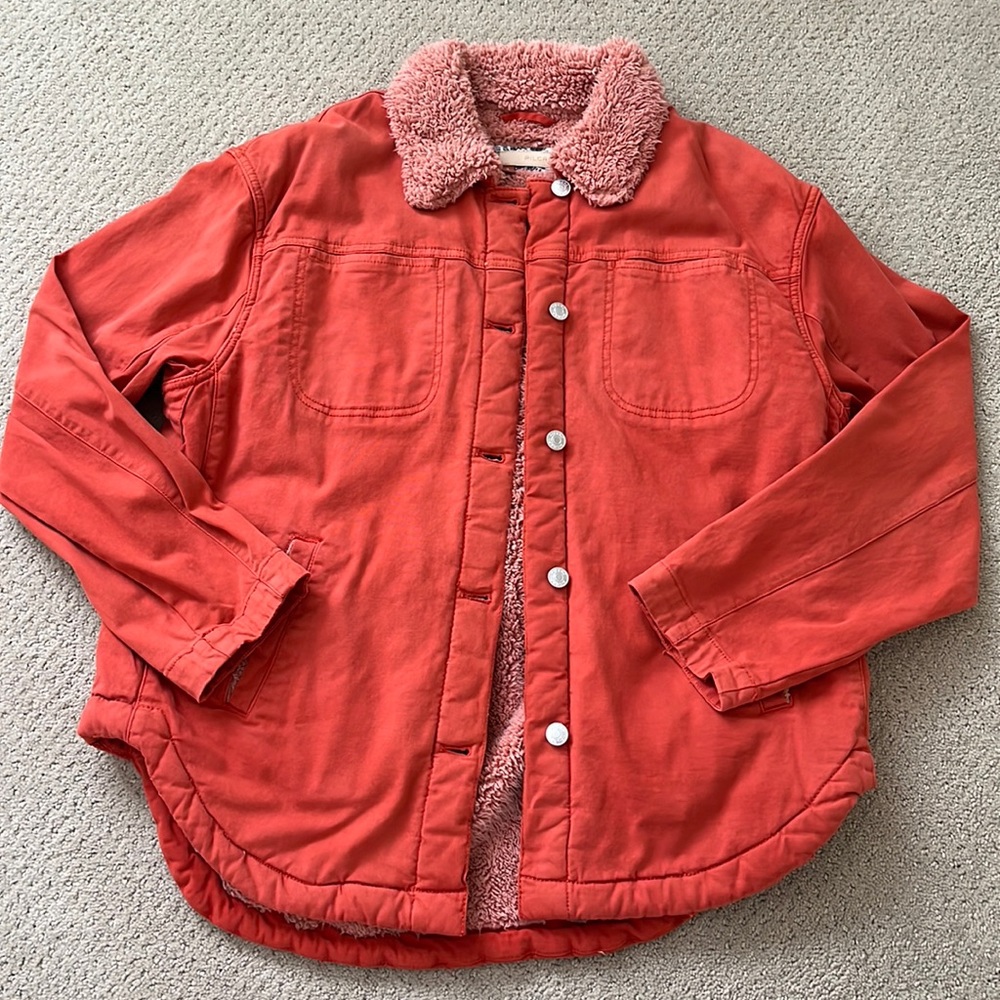 Anthropologie Pilcro Pink/Orange Sherpa Lined Jacket sz M